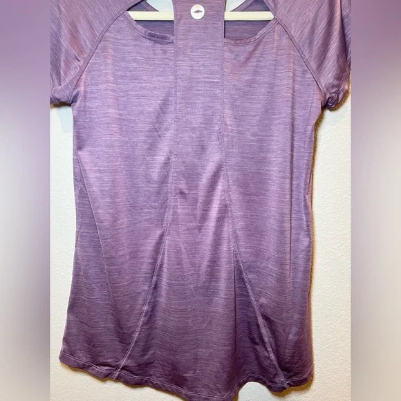 AVIVA Women’s Short Sleeve Lavender Athletic Gym Top Size M - Picture 6 of 8